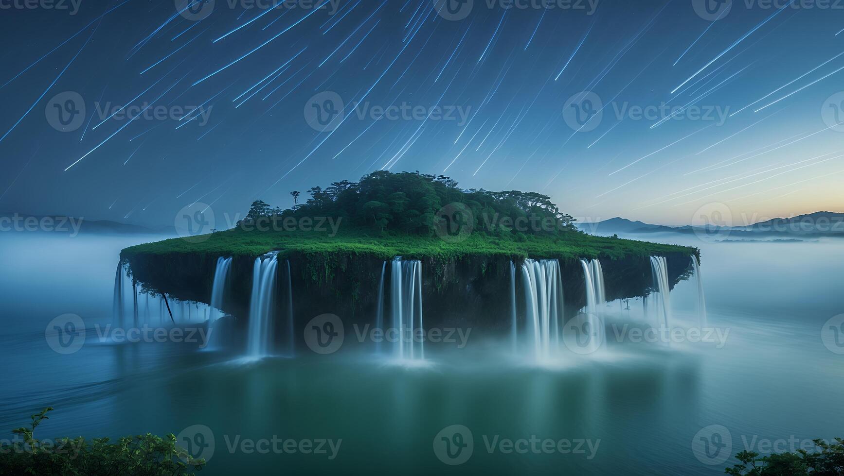 Island Waterfall, Landscape, Fog, Nature Scenery photo