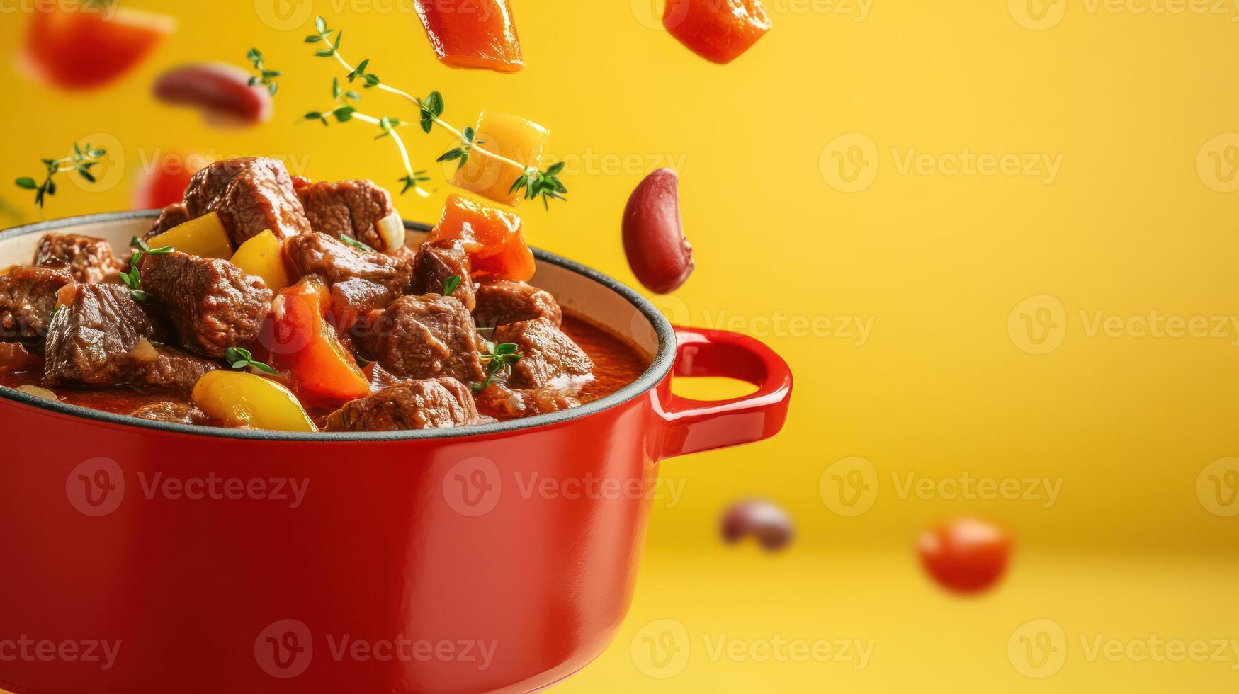 Beef stew simmers vegetables falling. Recipe background use photo