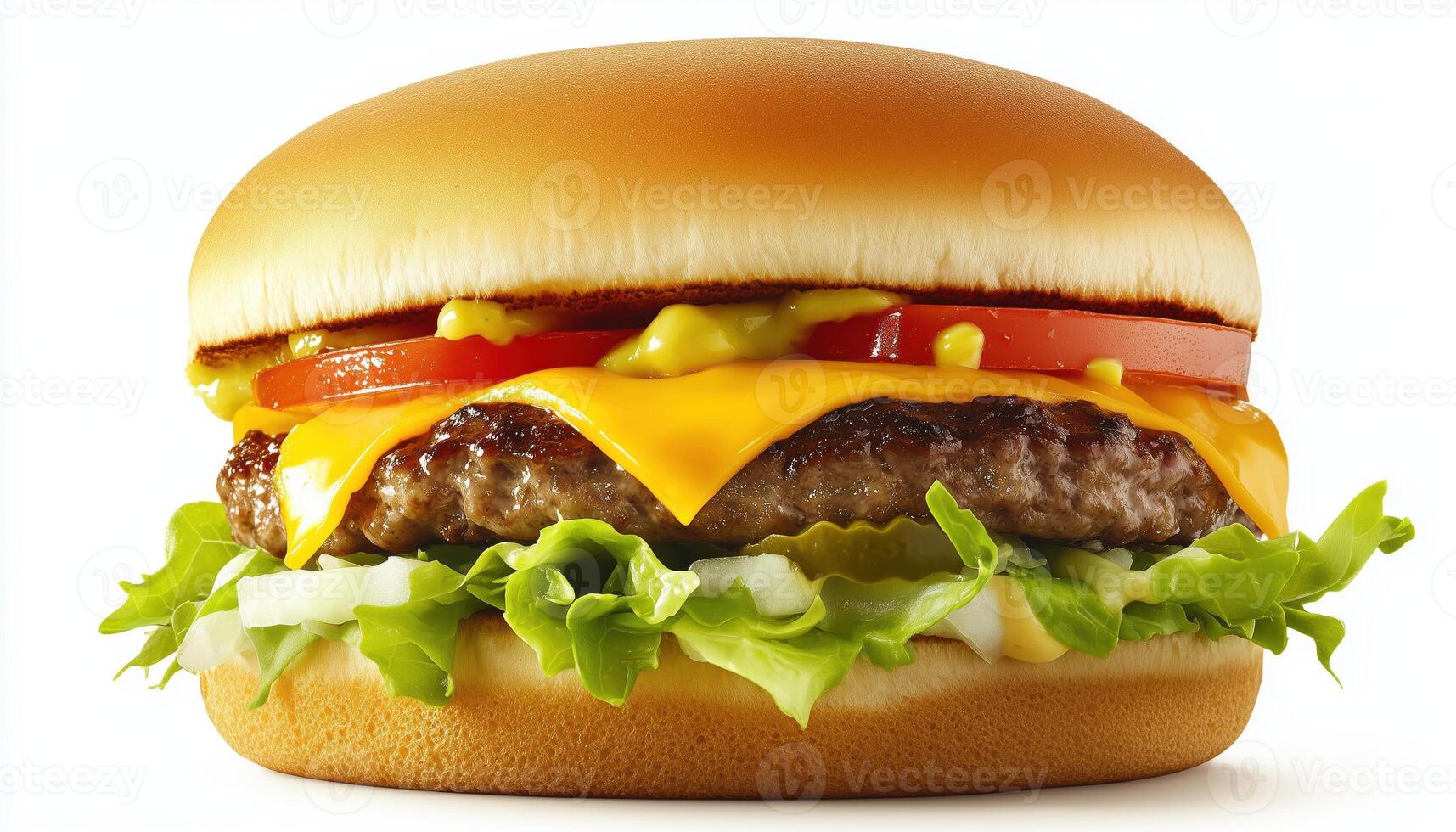 Delicious Homemade Hamburger With Fresh Lettuce And Melted Cheese A Mouthwatering Burger Recipe To Enjoy At Home. Enhance Your Burger Experience. photo