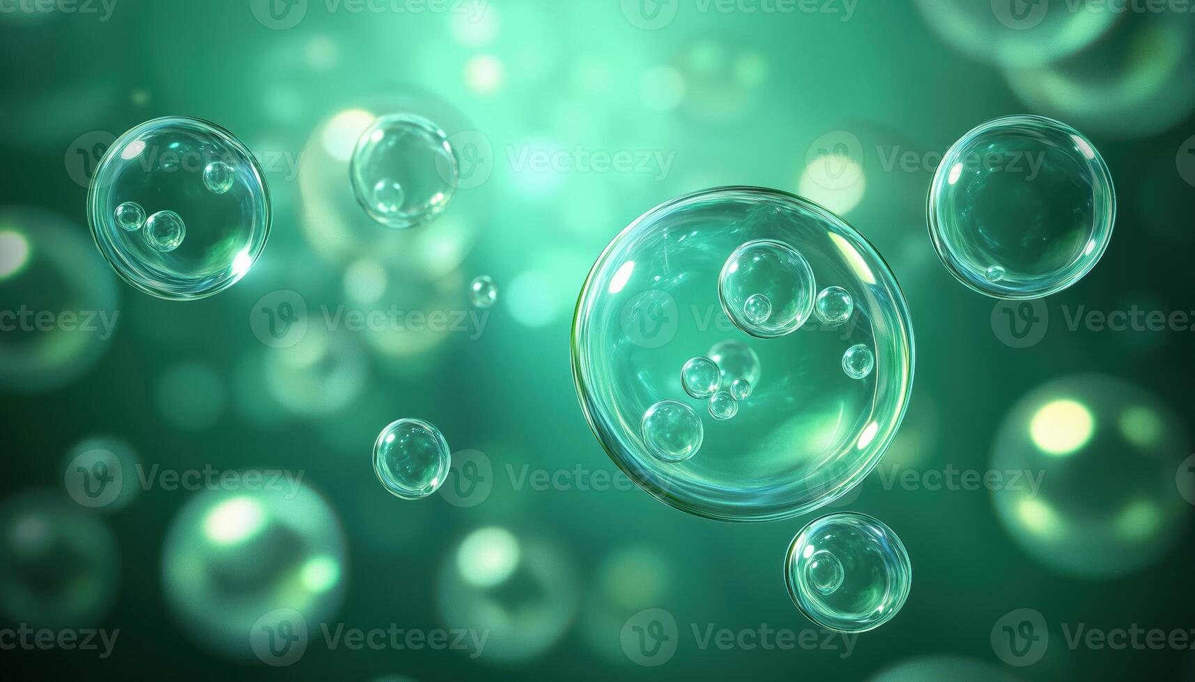 Sparkling Bubbles And Blurred Bokeh Effects Can Be Seen Beneath The Surface Of The Crystal photo