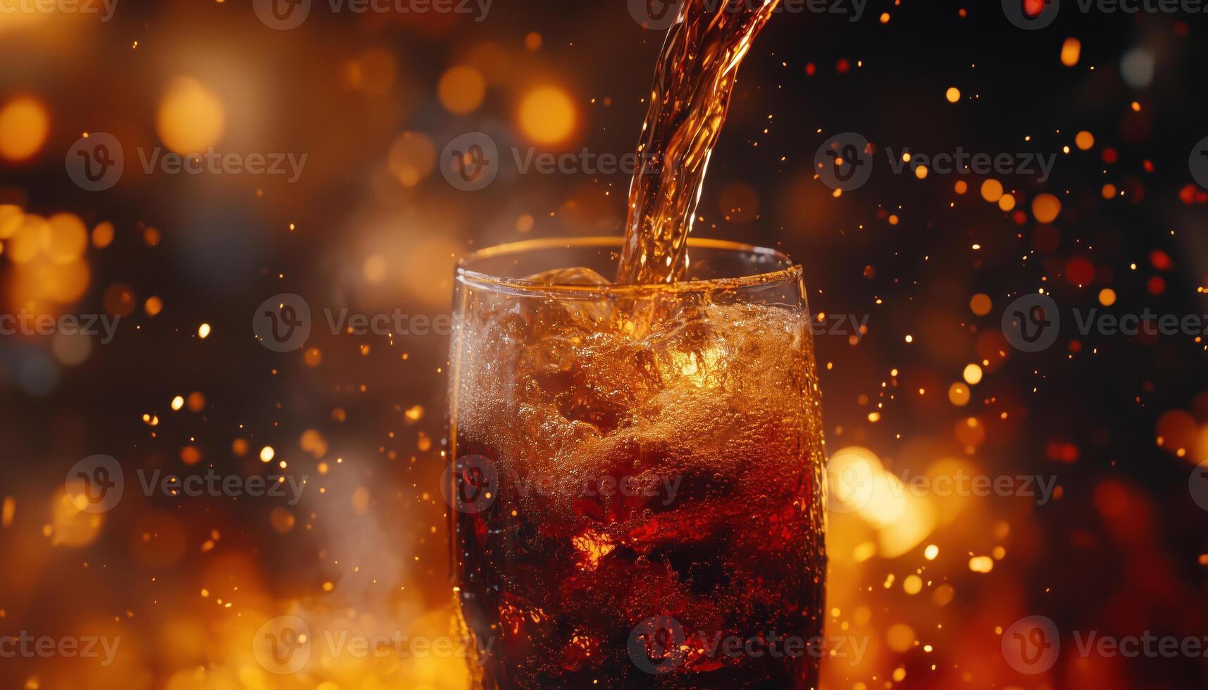 Pouring And Drinking Cola From A Container With An Ion Element, Enjoying The Refreshing Taste Of The Fizzy Drink. Energizing And Satisfying photo