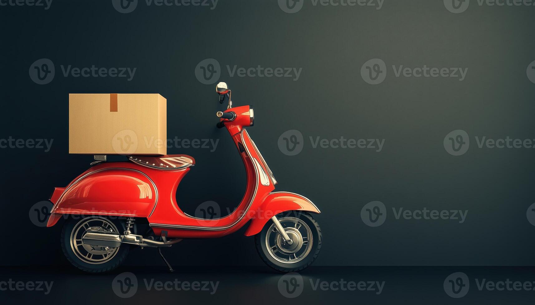 Scooter Delivery Courier Service With Box Convenient Transport For Shopping Needs And Prompt Delivery Services. Time Efficient Solution For Shopping Trips photo