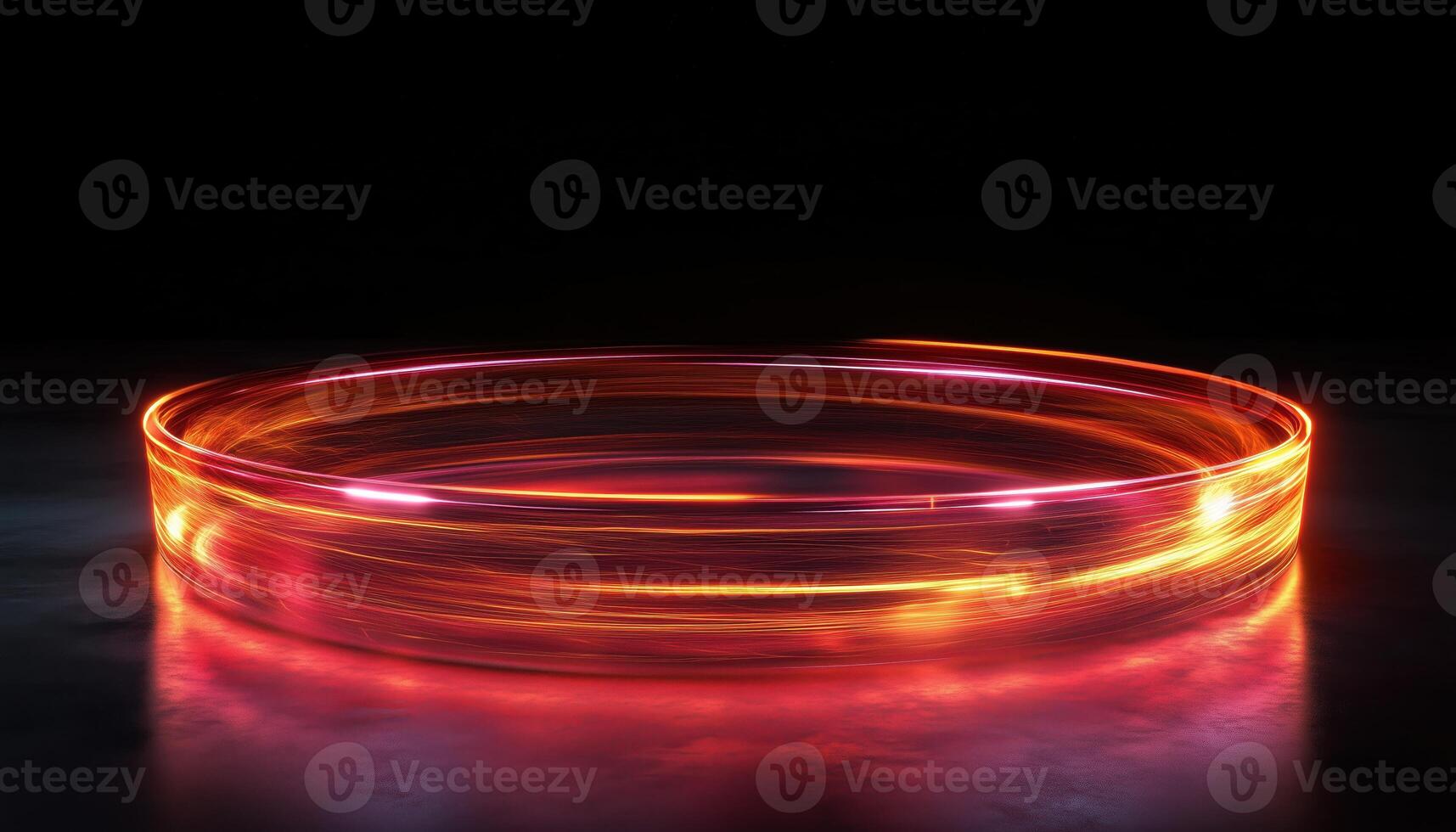 360 Degree Seamless Panoramic View Of Computer Generated Glowing Round Object With Motion Blur In Digital Rendering photo