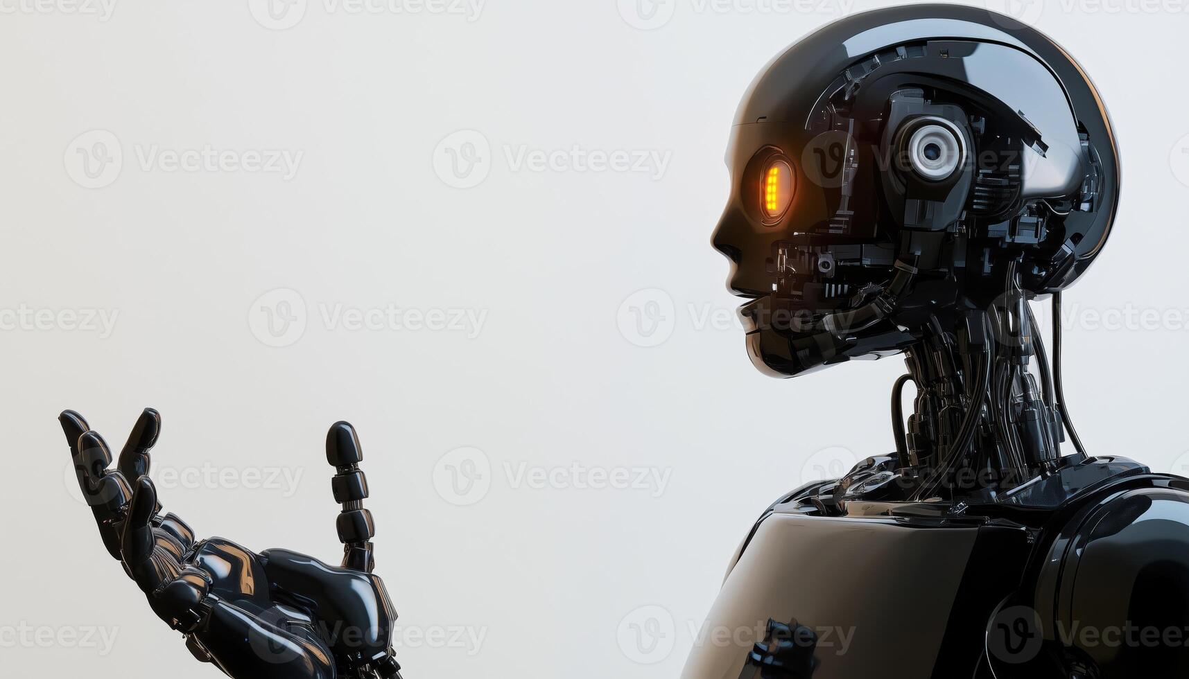 Chatbot Robot For Communication In Business. An Innovative Technology For Internet Conversations And Interactions. photo