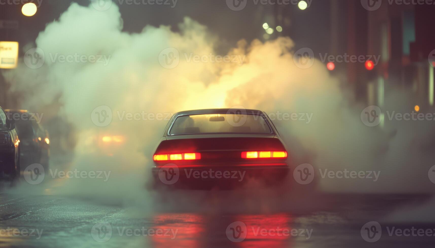 Car Exhaust Emitting Smoke And Polluting The Air With Harmful Emissions photo