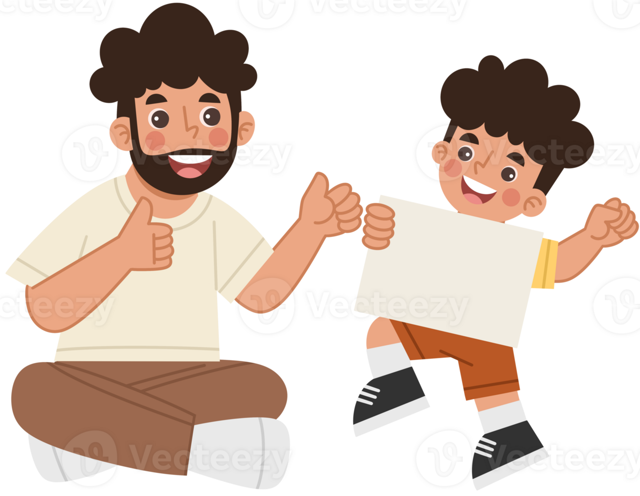 Illustration of Father and Son Together png