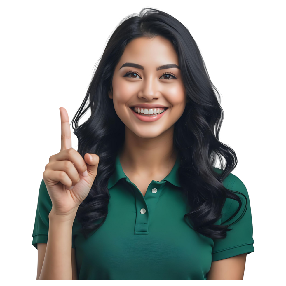 Happy Woman Making a Point Great for Advertisement and Educational Materials png
