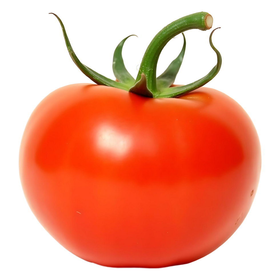 Juicy Red Tomato with Green Leaves Royalty-Free HD Image png