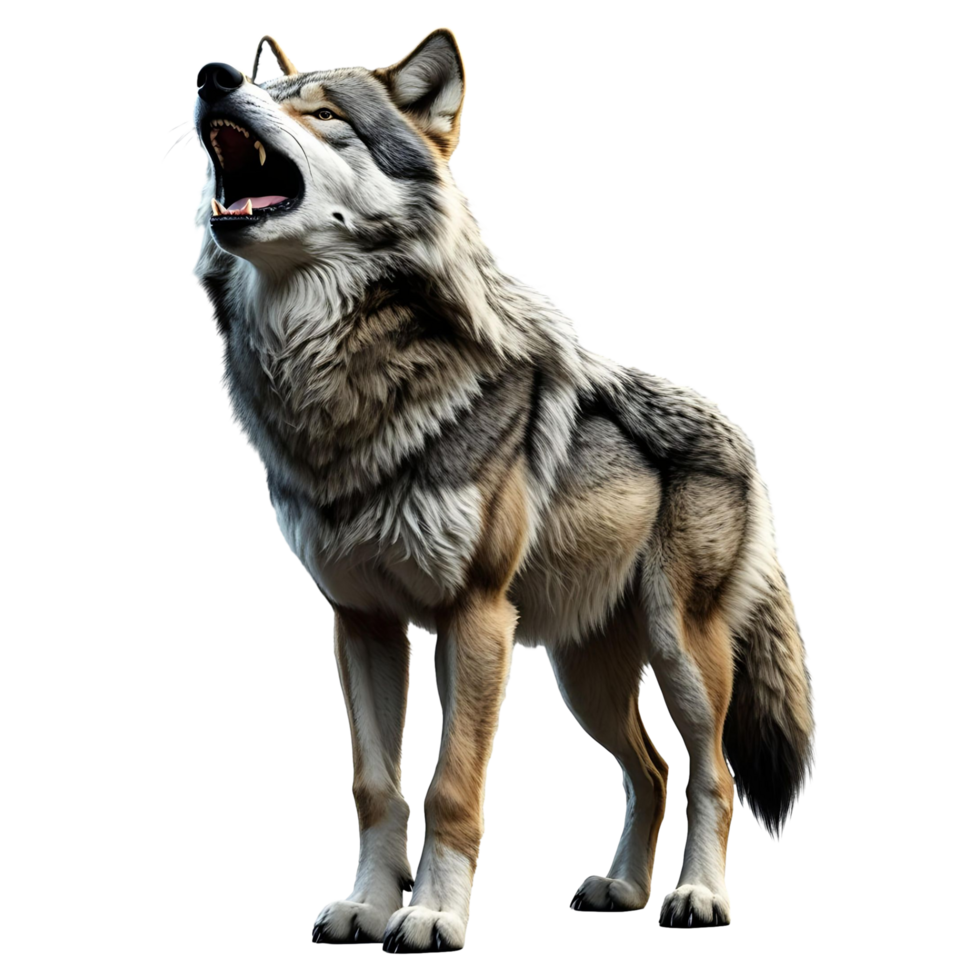Realistic Wolf Howling Perfect for Nature and Wilderness Projects png
