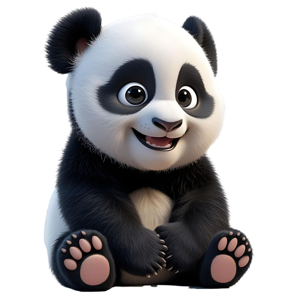 Smiling Baby Panda Illustration High-Quality for Designers png