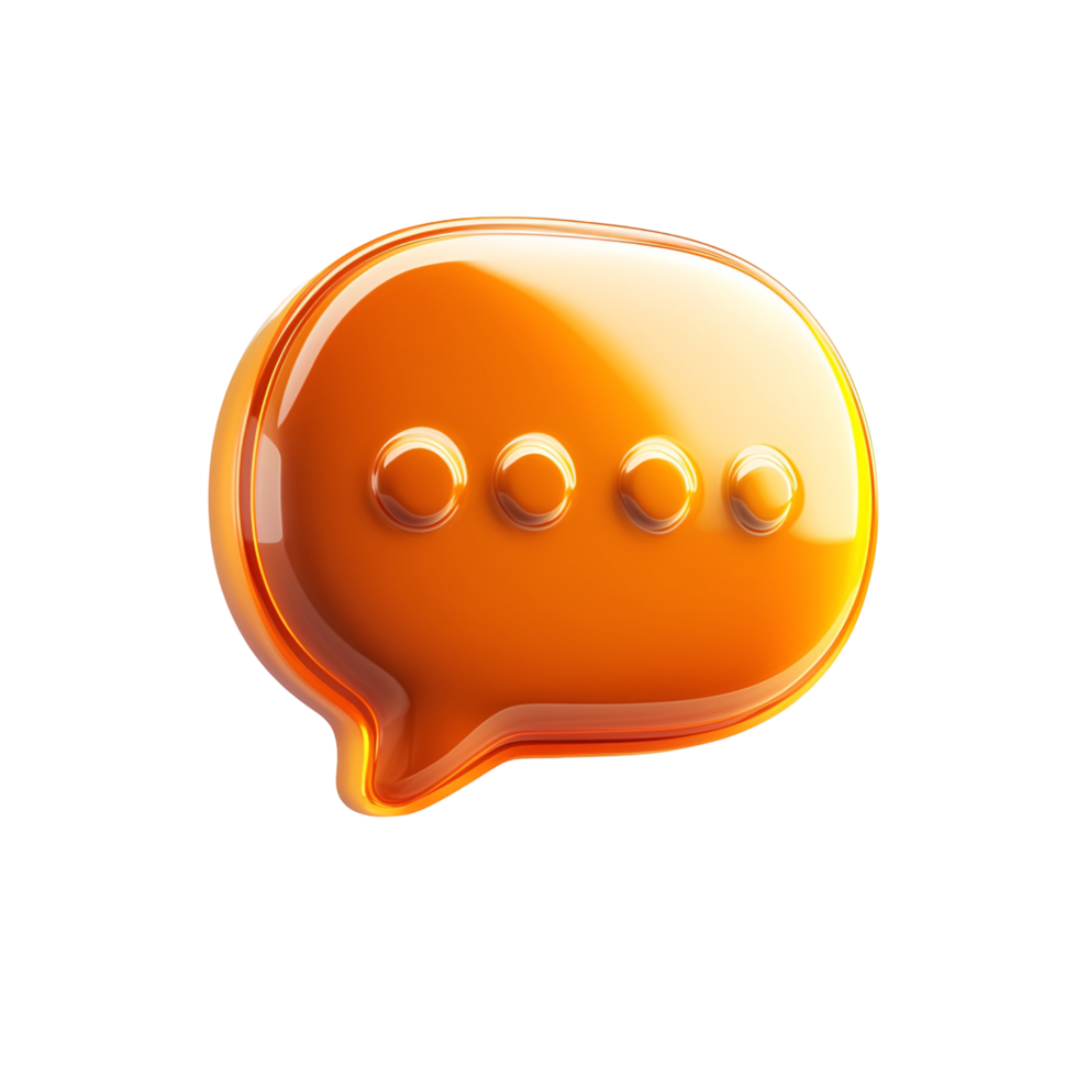 Bold Orange Dialogue Box Icon With Shadow On Transparent Background png