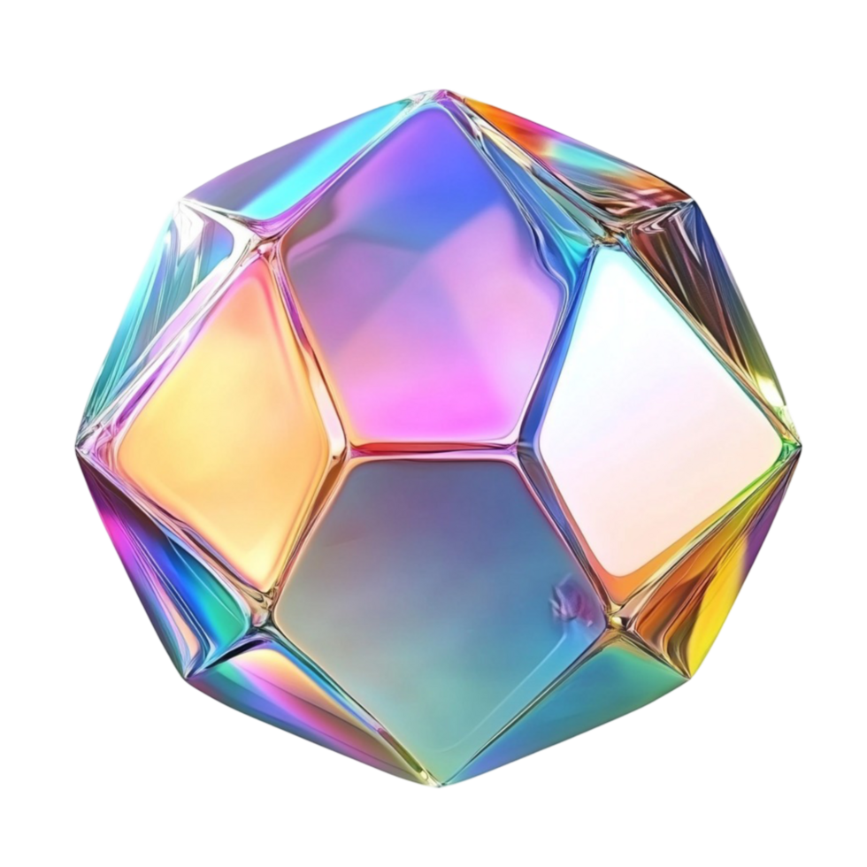 Vibrant Shiny Multicolored 3D Glass Sphere with Glossy Finish on Transparent Background png