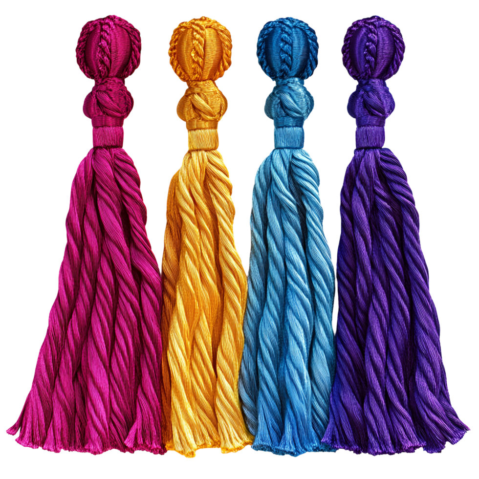 Bright And Colorful Decorative Tassels Isolated On Transparent Background png