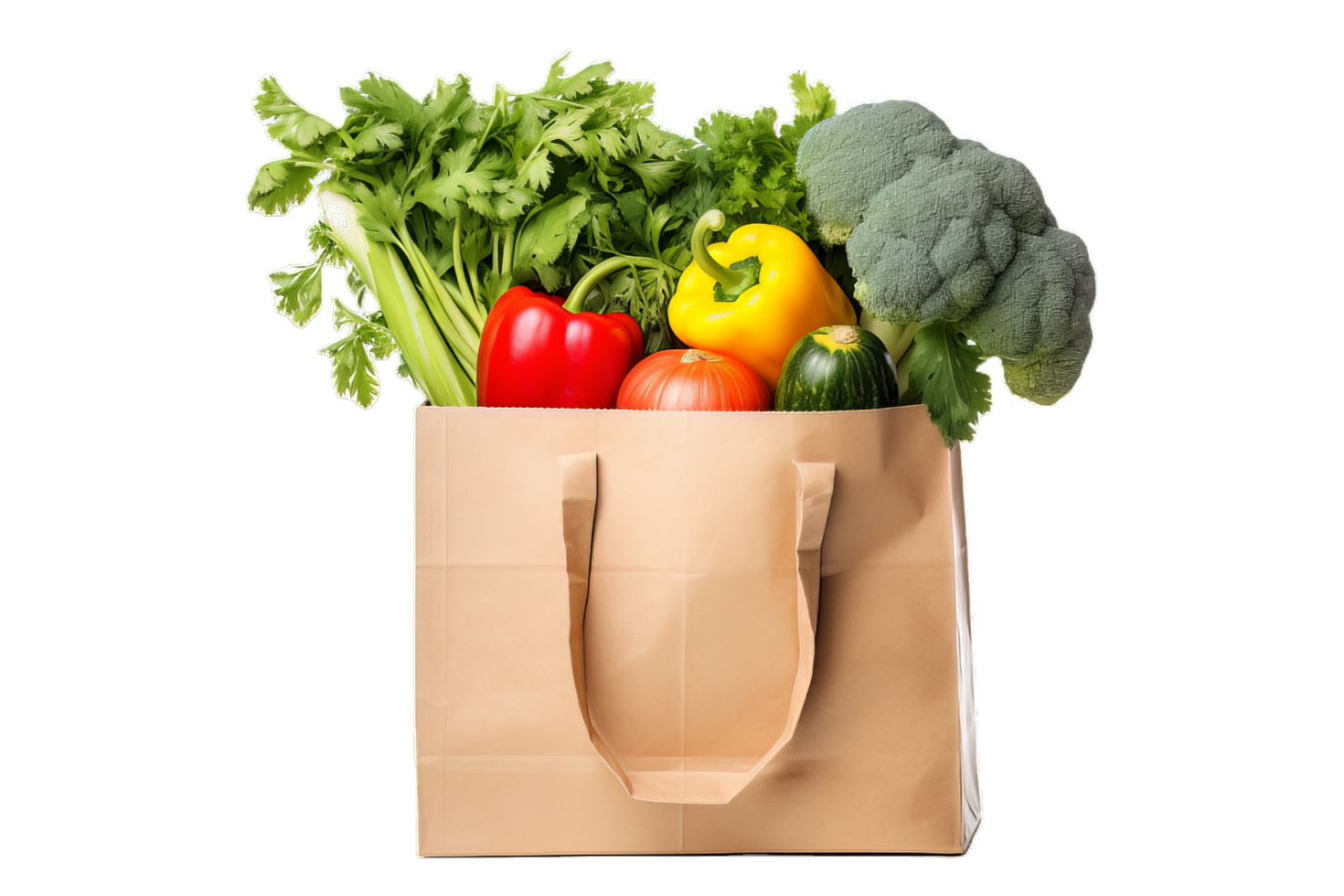 Vegetables in paper bag png