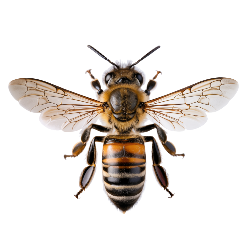 Honey Bee Detailed Anatomy Transparent Background Close Up Insect png