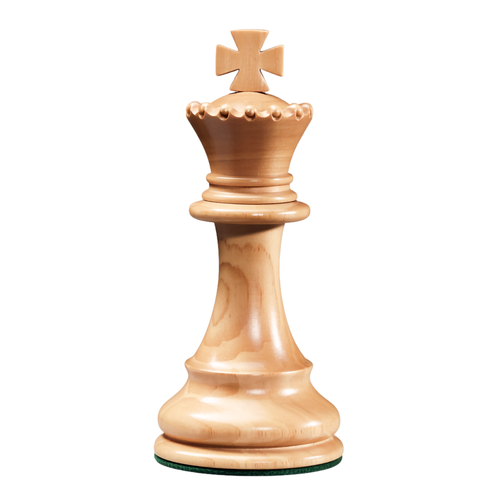 Single Wooden King Chess Piece Intricate Details Transparent Background Isolated png