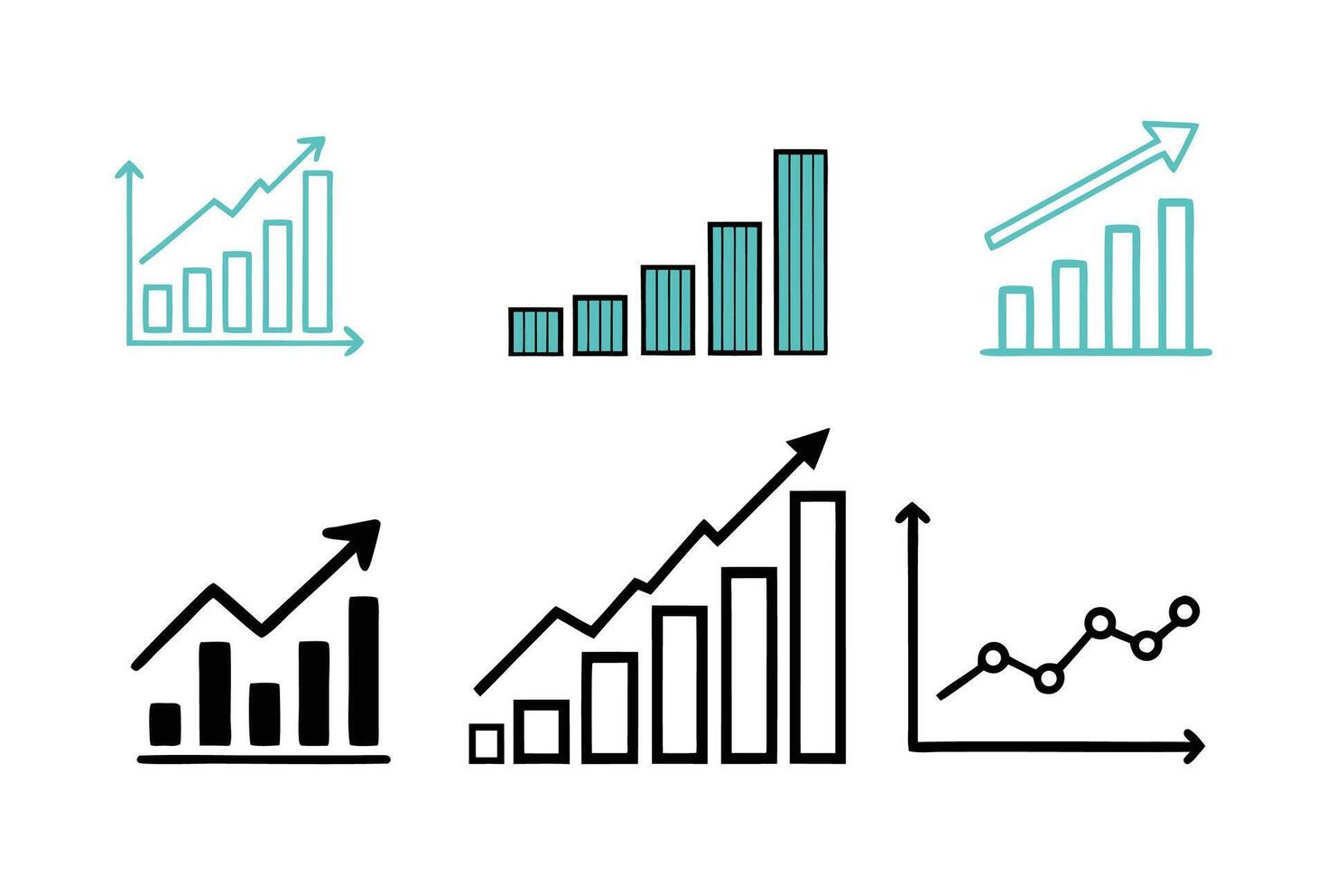 Financial Success Silhouette Rising Graph of Business Increase and Profit Gain vector