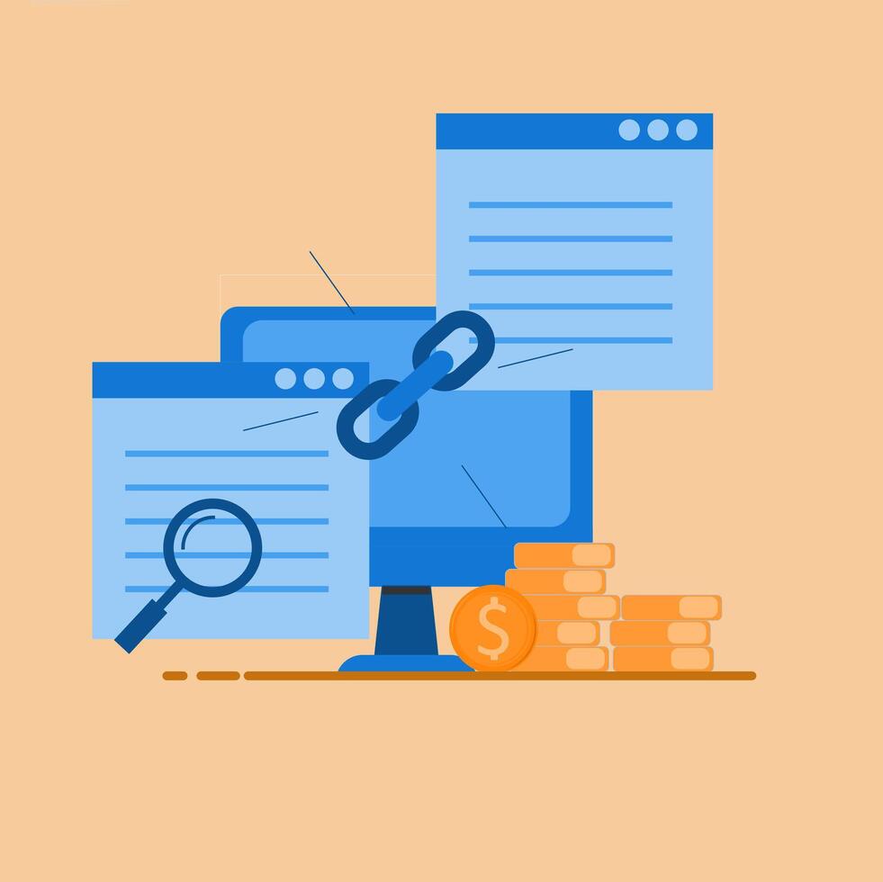 linking one link to another. link concept. vector