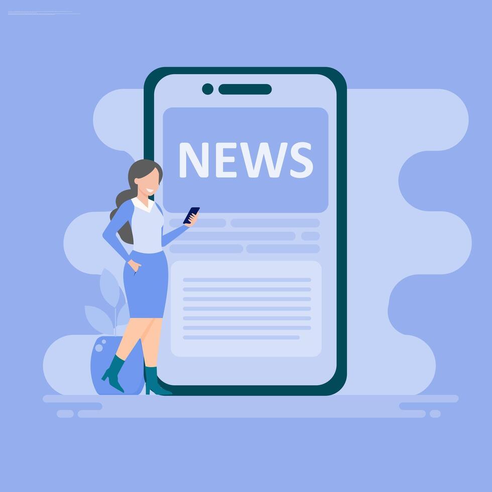 News on mobile phone vector