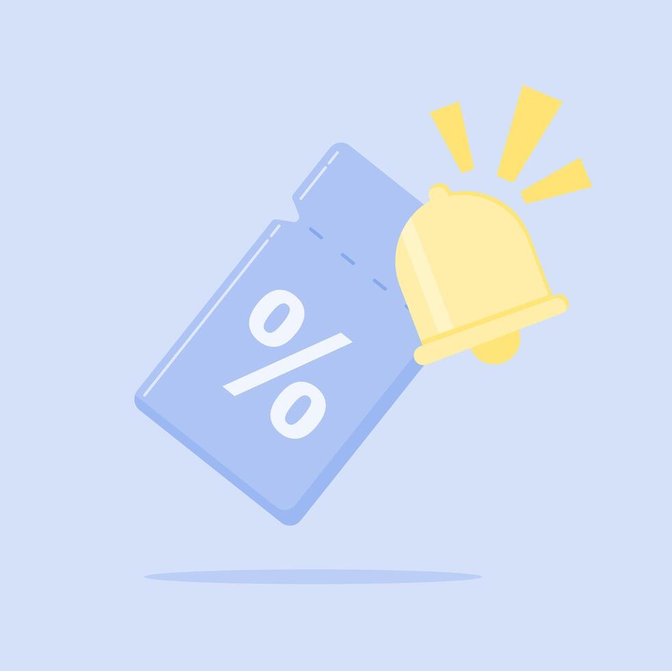 A pill with a bell and a percentage sign vector