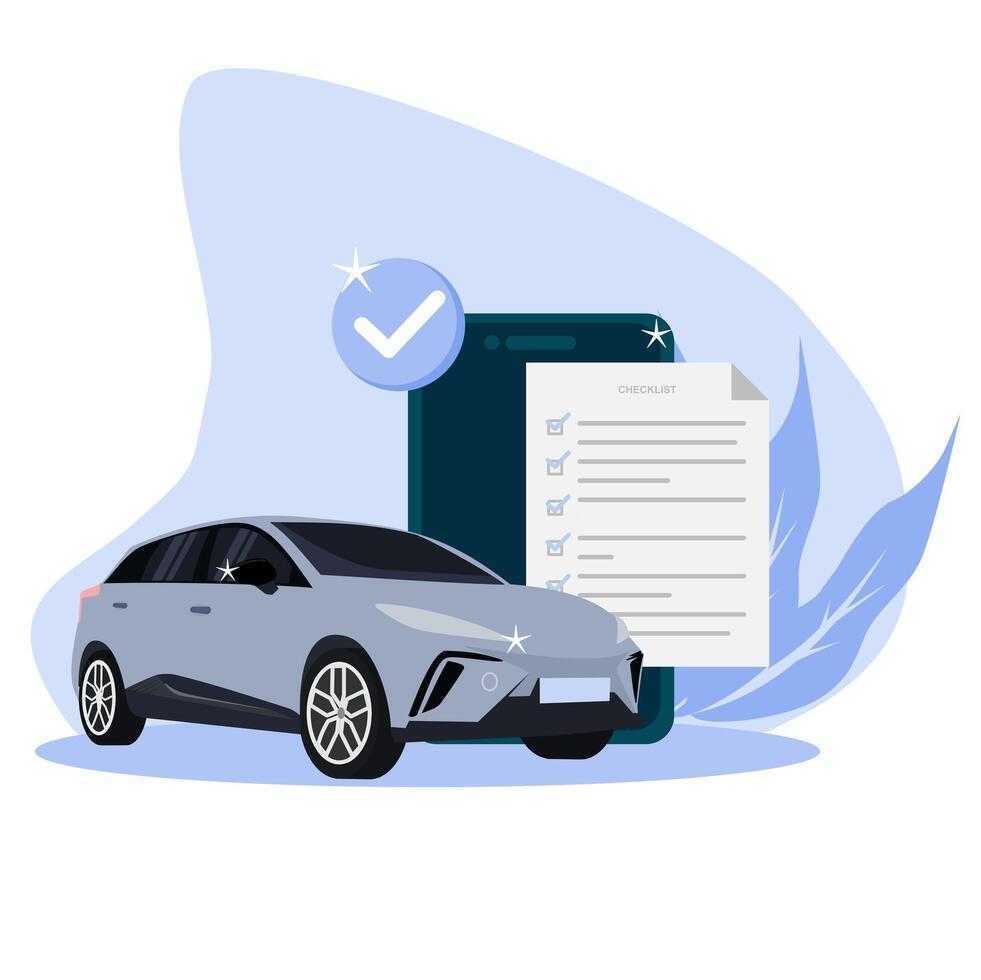 Car insurance for damage repair claims, flat style design for banners and web. vector