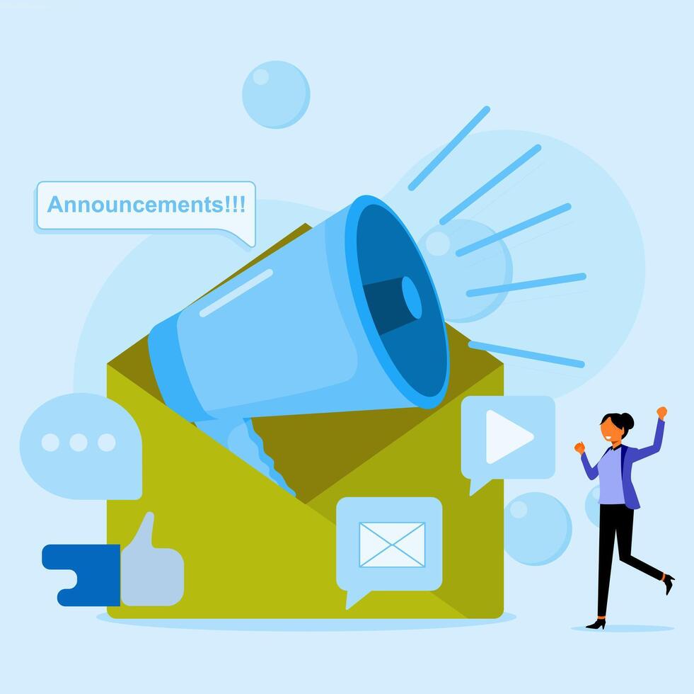 Announcement email template vector