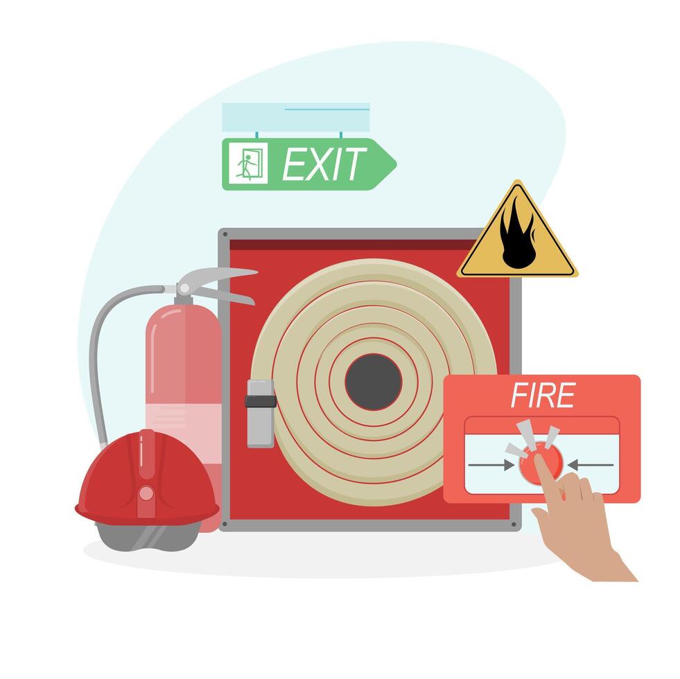 Fire safety and exit sign illustration vector