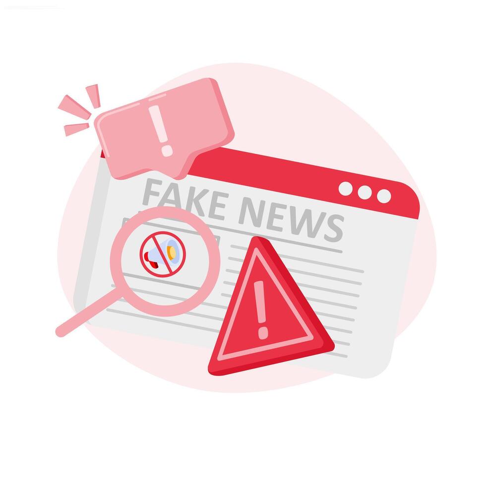 illustration of public lies or fake news. social media, cyber attacks, internet trolls. Elements for banners, posters and social media. fake news concept in flat style vector