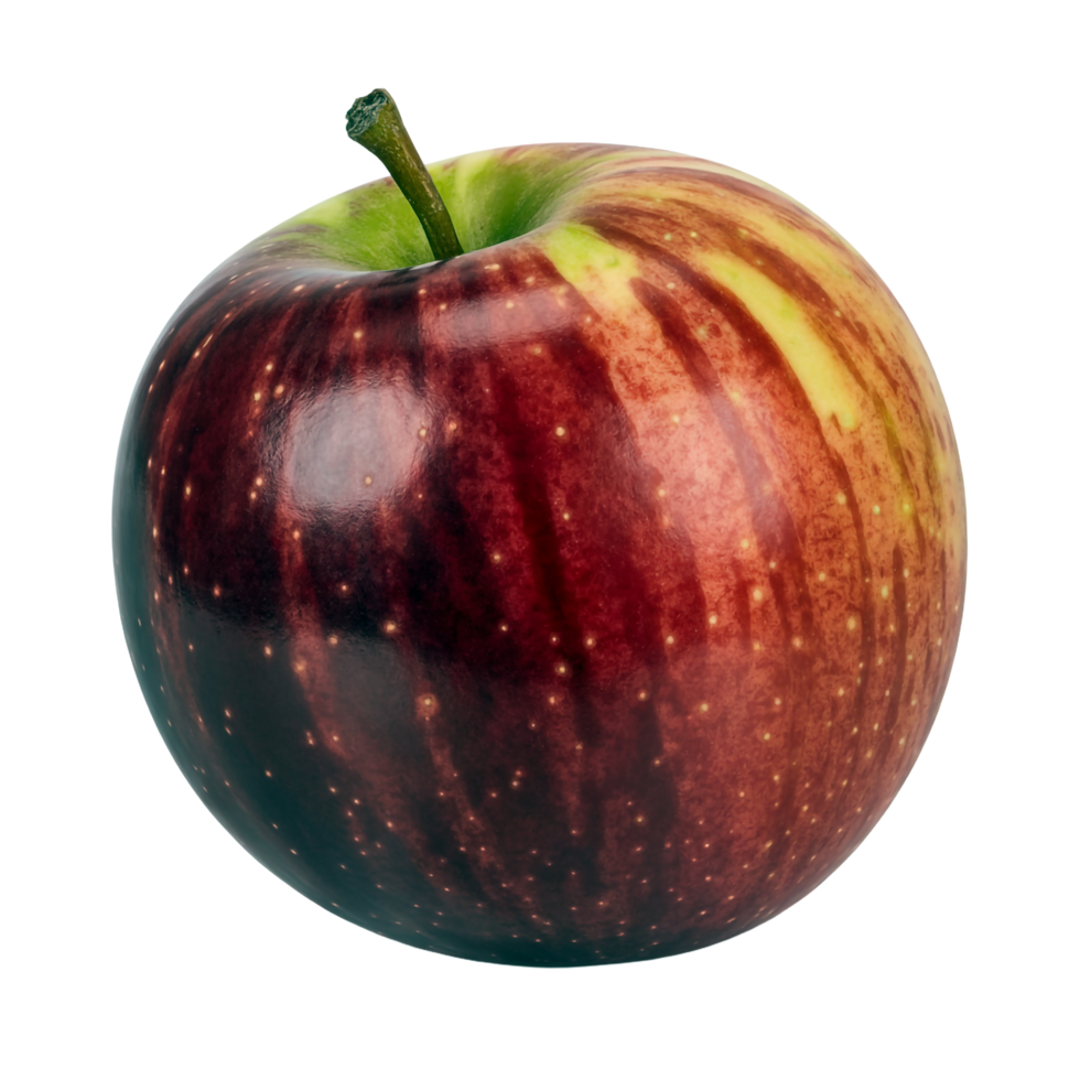 Fresh Single Red Apple Detailed Closeup Still Life With Transparent Background png
