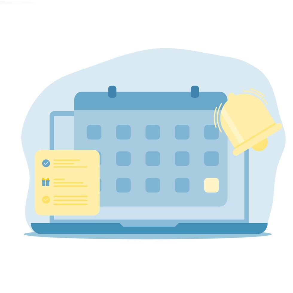 schedule a meeting on a laptop. reminder concept. vector