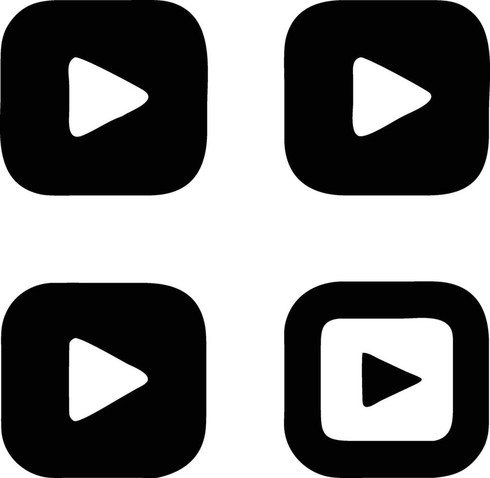 Modern Media Symbols A clean, modern design featuring a grid of play icons. Each icon is presented in different variations to convey concepts of , multimedia, and digital content. vector