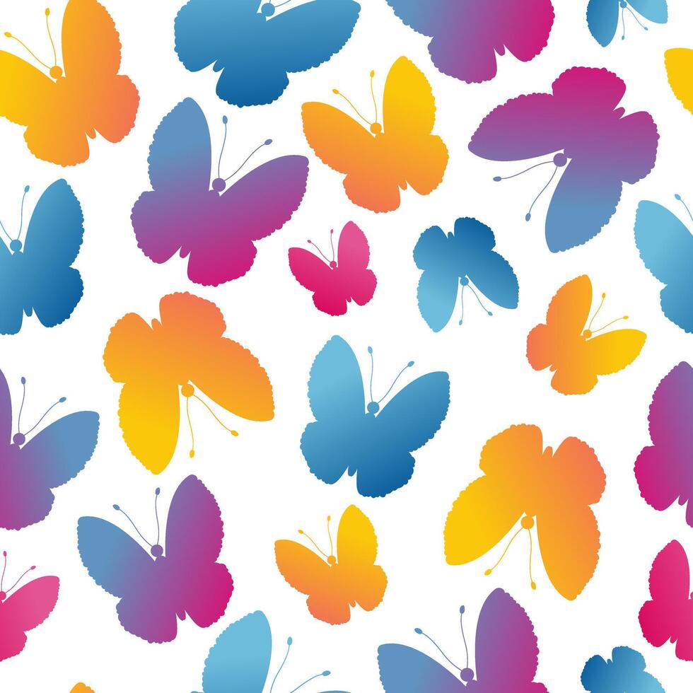Seamless pattern with stylized butterflies. vector
