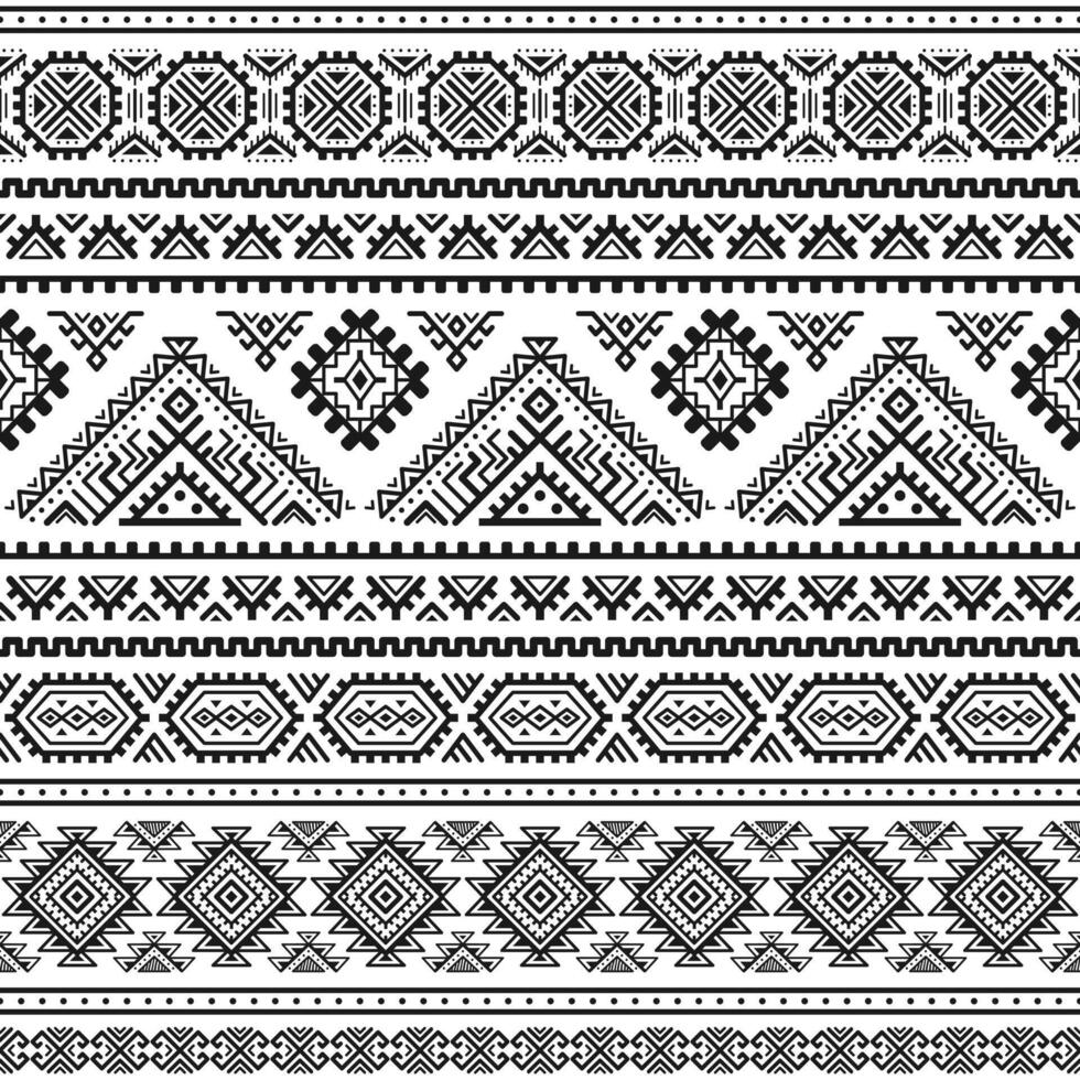 Ethnic seamless monochrome pattern. Aztec geometric background. Tribal print. Navajo fabric. Modern abstract wallpaper. illustration. For paper, textile design. vector