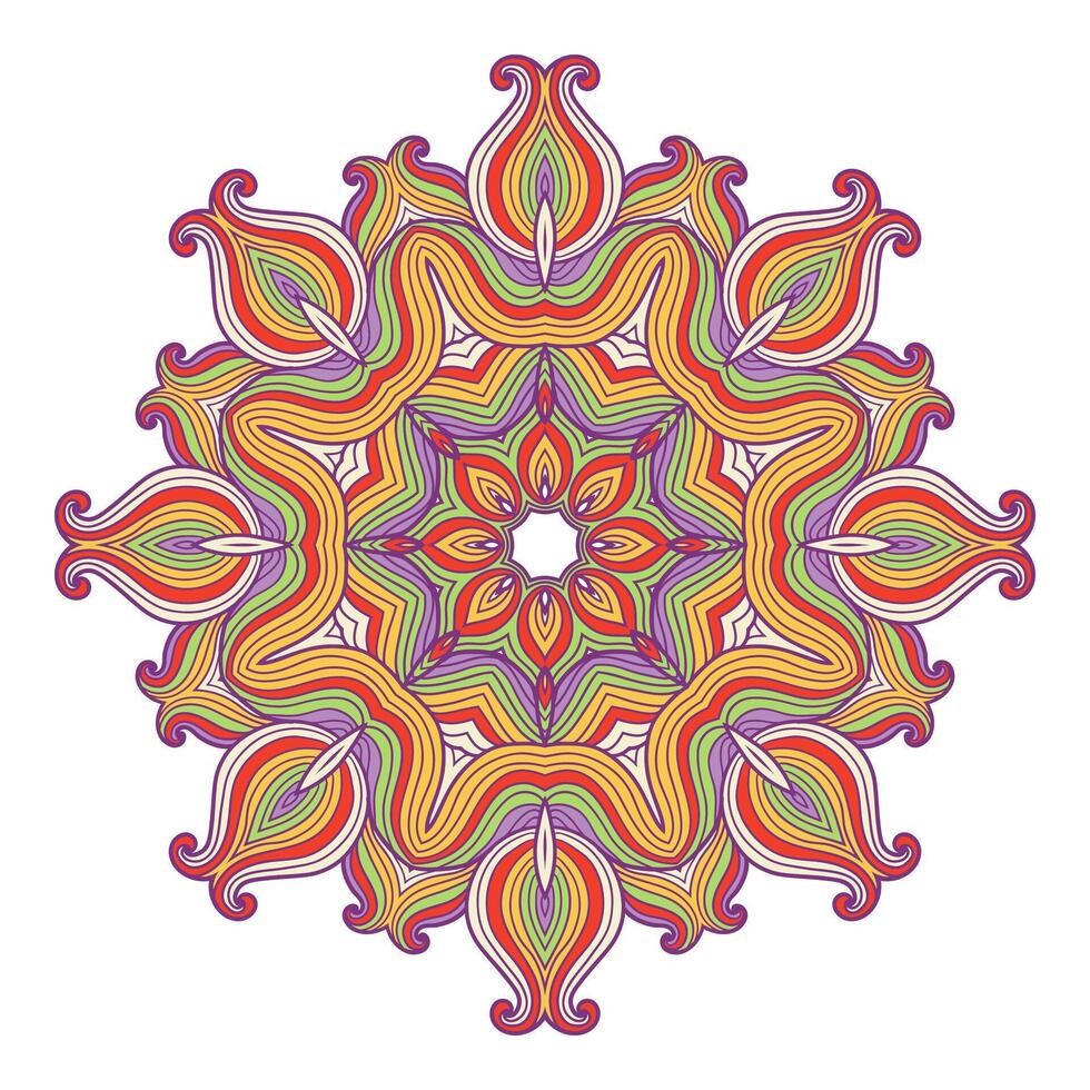 Mandala. Ethnic lace round ornamental pattern. Beautiful hand drawn flower. Can be used to fabric design, decorative paper, web design, embroidery, tattoo, etc. vector