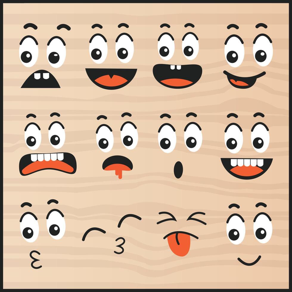 Cartoon smile face expression illustration vector
