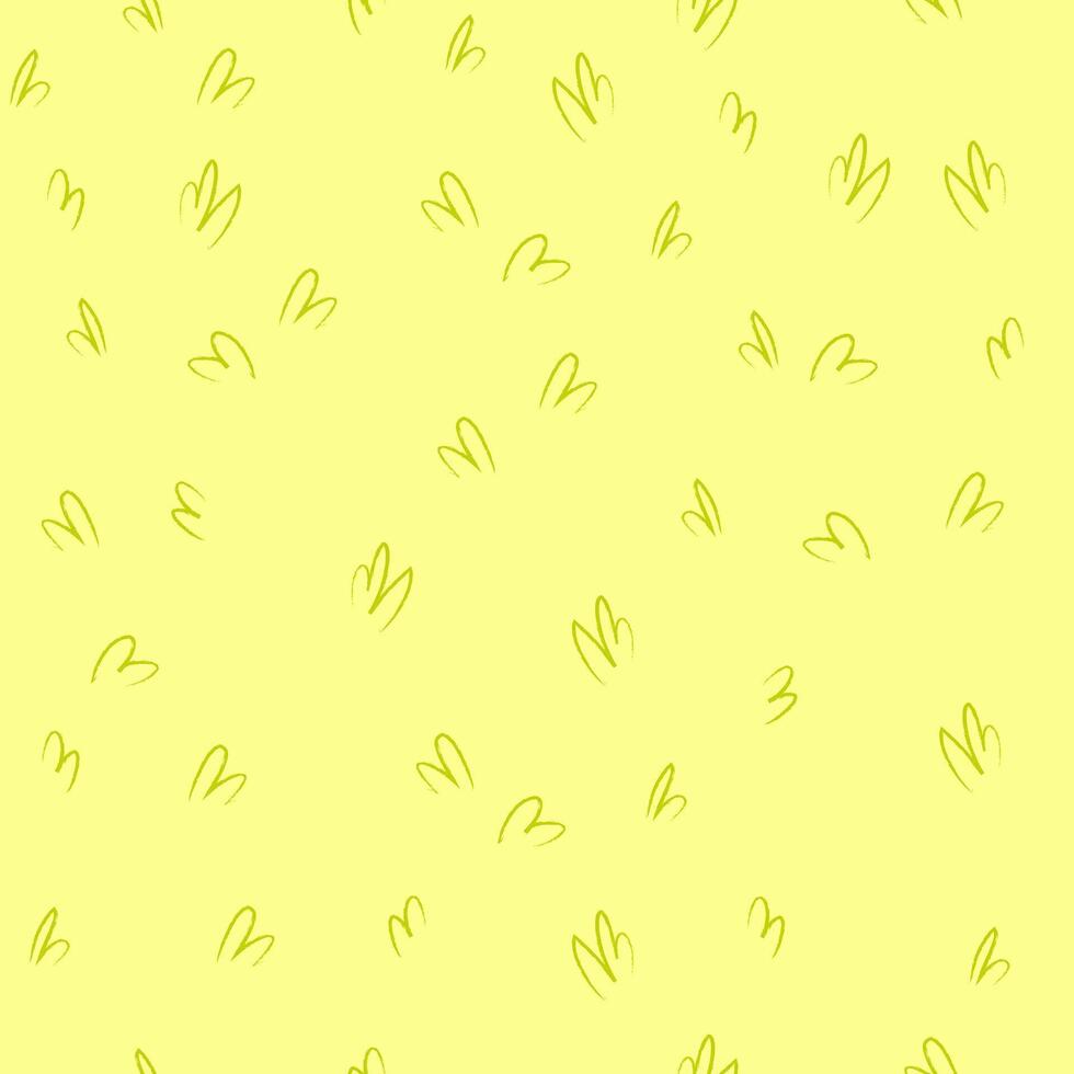 Seamless pattern hand-drawn green and textured grass. Stylized lawn on a light green background. vector