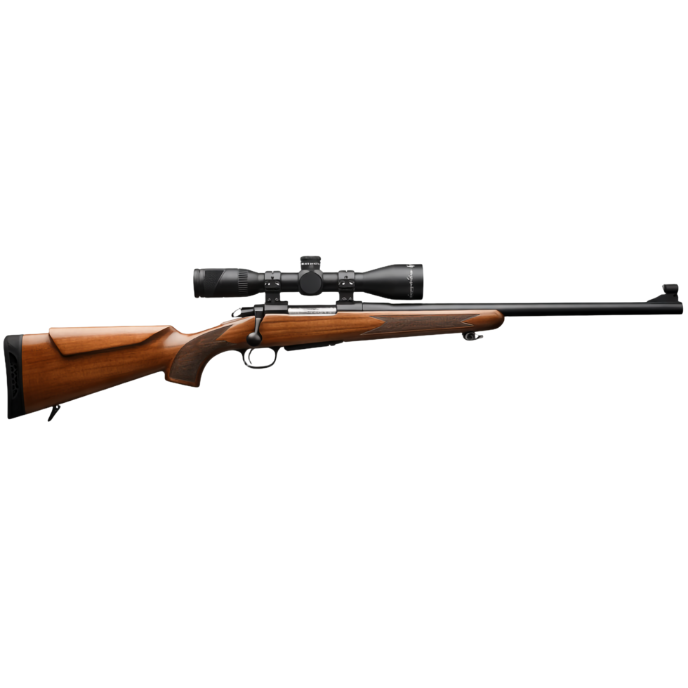 Rifle with Scope Isolated on Transparent Background Ready for Design Use png