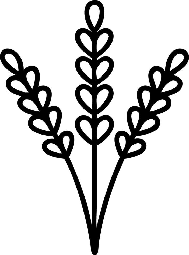 A black and white illustration of a plant vector