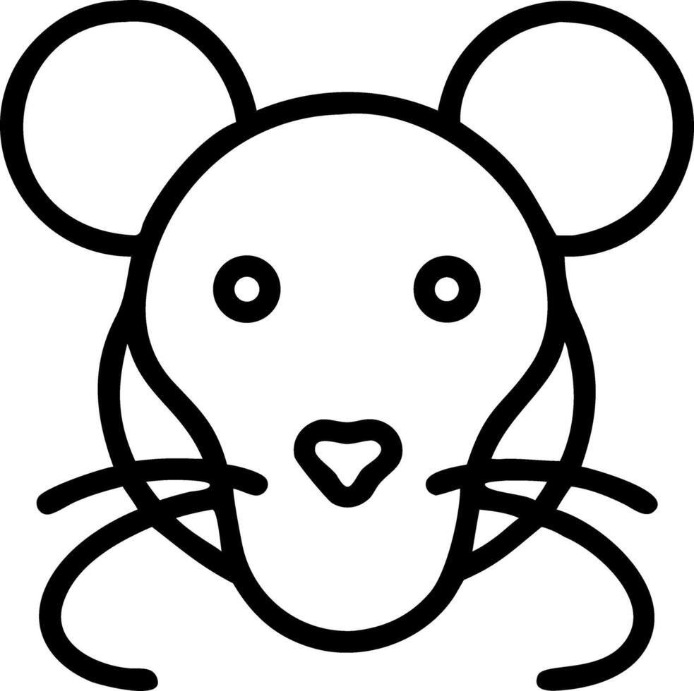 A mouse head outline on a white background vector