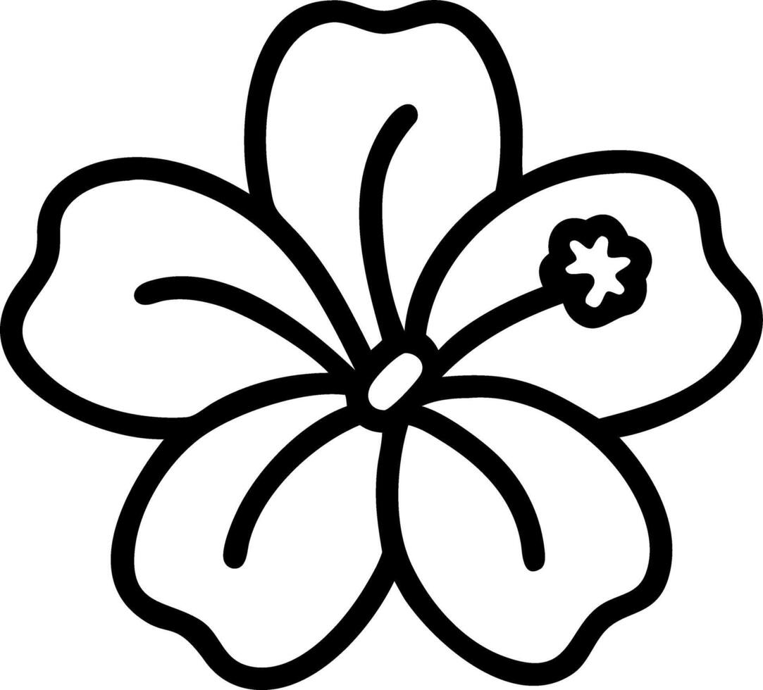 A flower with a black outline on a white background vector