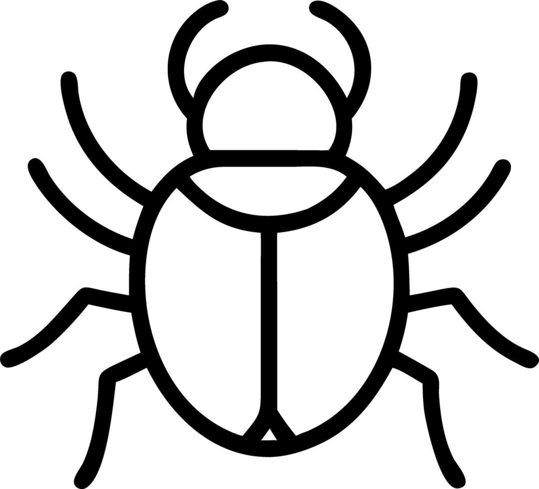 A black and white drawing of a bug vector
