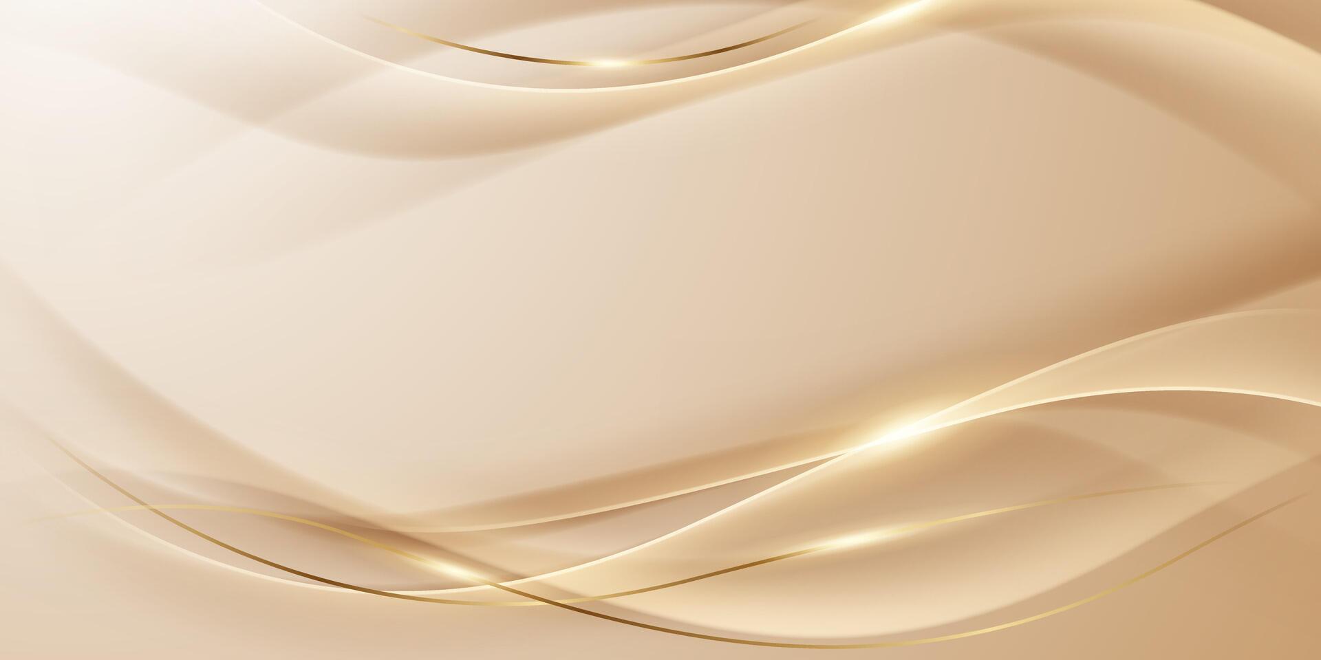 Golden background with wavy lines vector