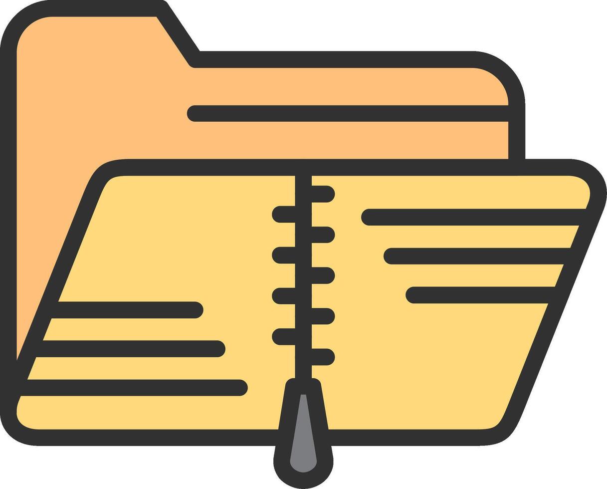 Zip Folder Muted Tone Element vector