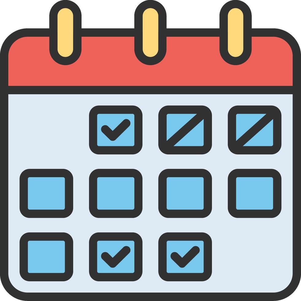 Calendar Outlined Concept Piece vector