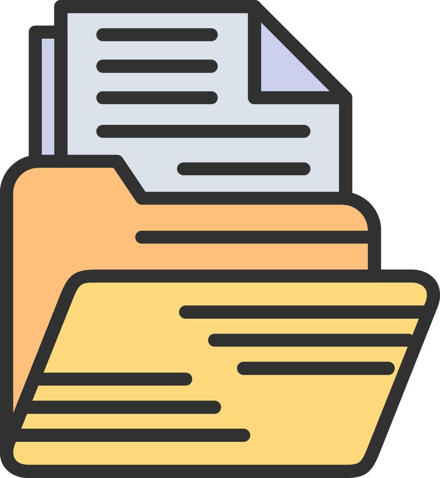 File And Folder Neon UI Symbol vector