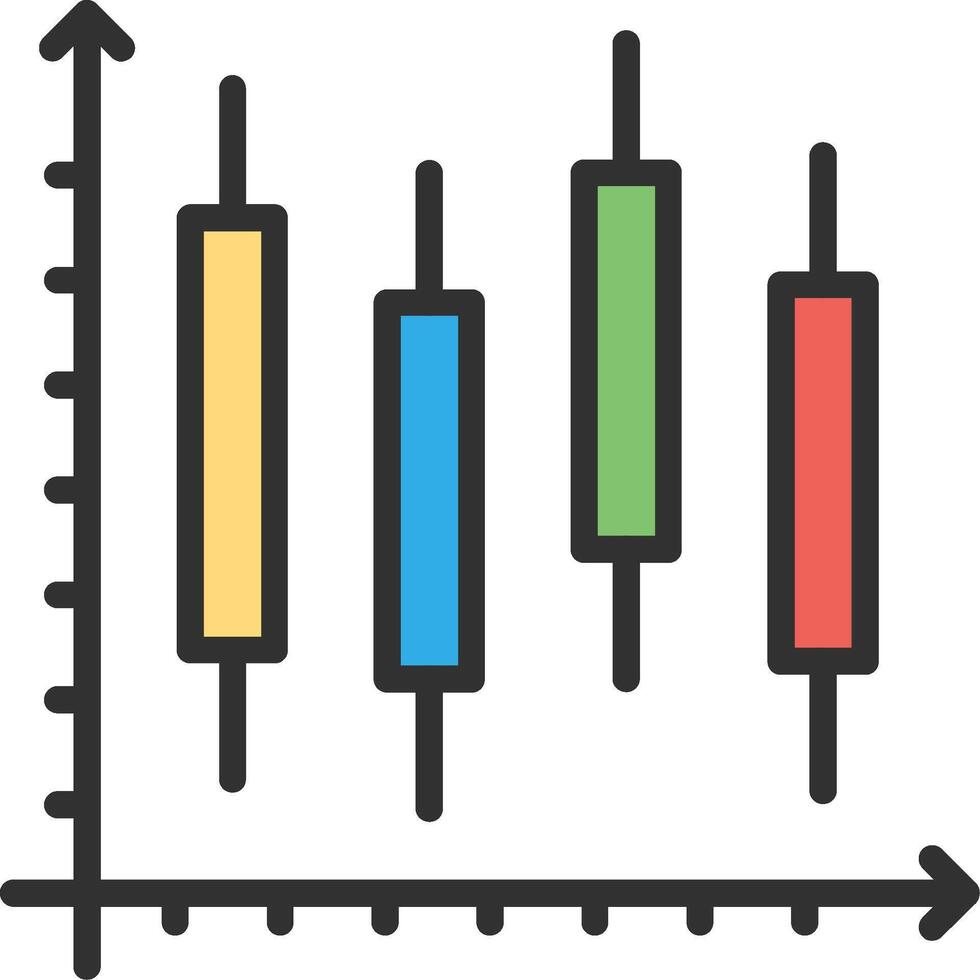 Stock Chart Iconic Line Form vector