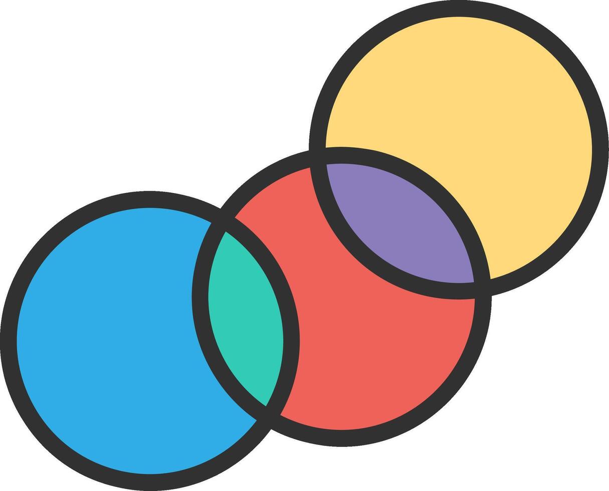Venn Diagram Shadowed Flat Design vector