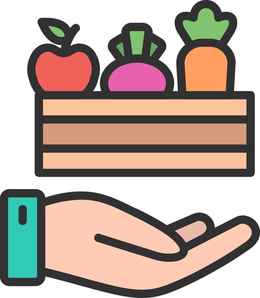 Food Donation Flat Symbol vector