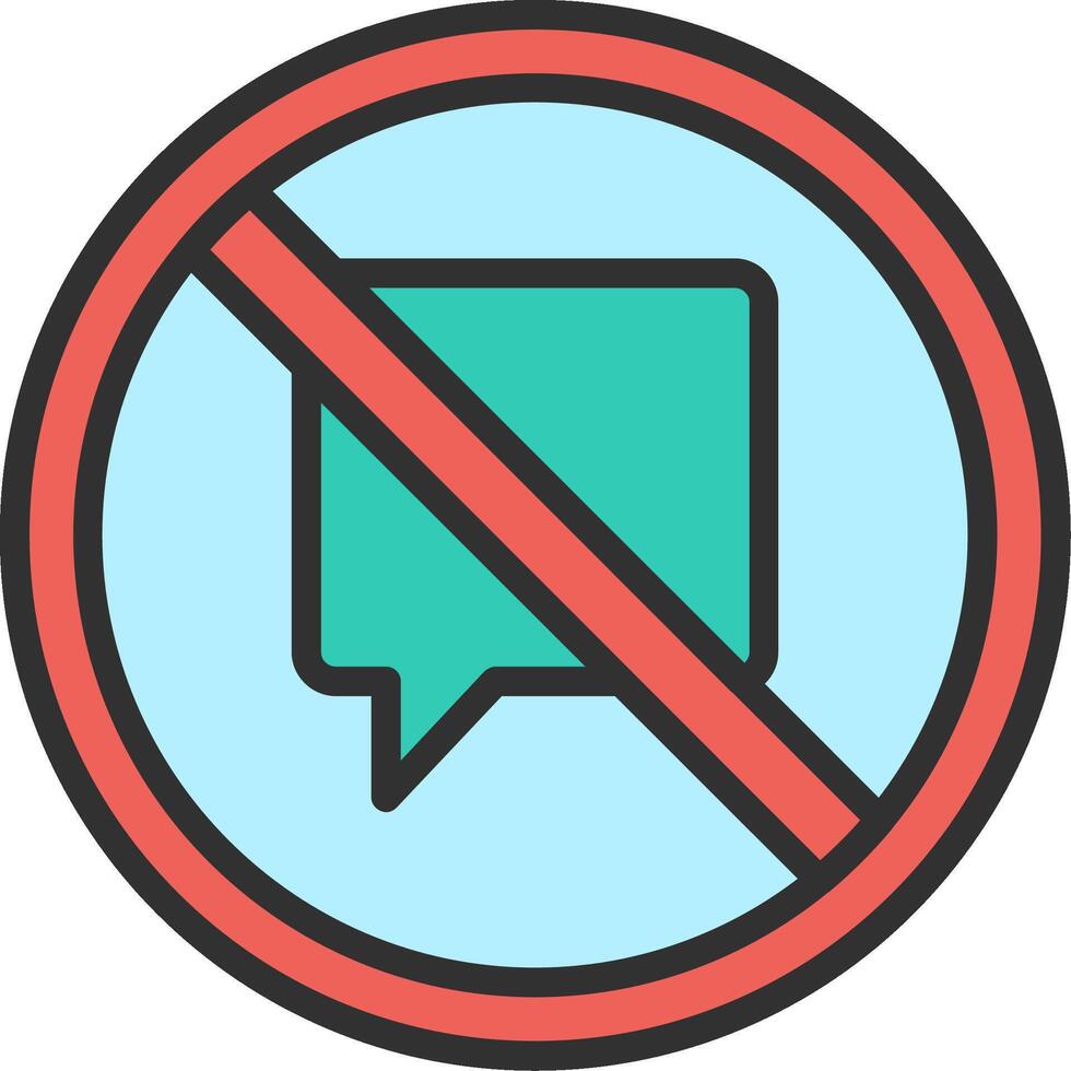 No Talk Creative Sketch Element vector