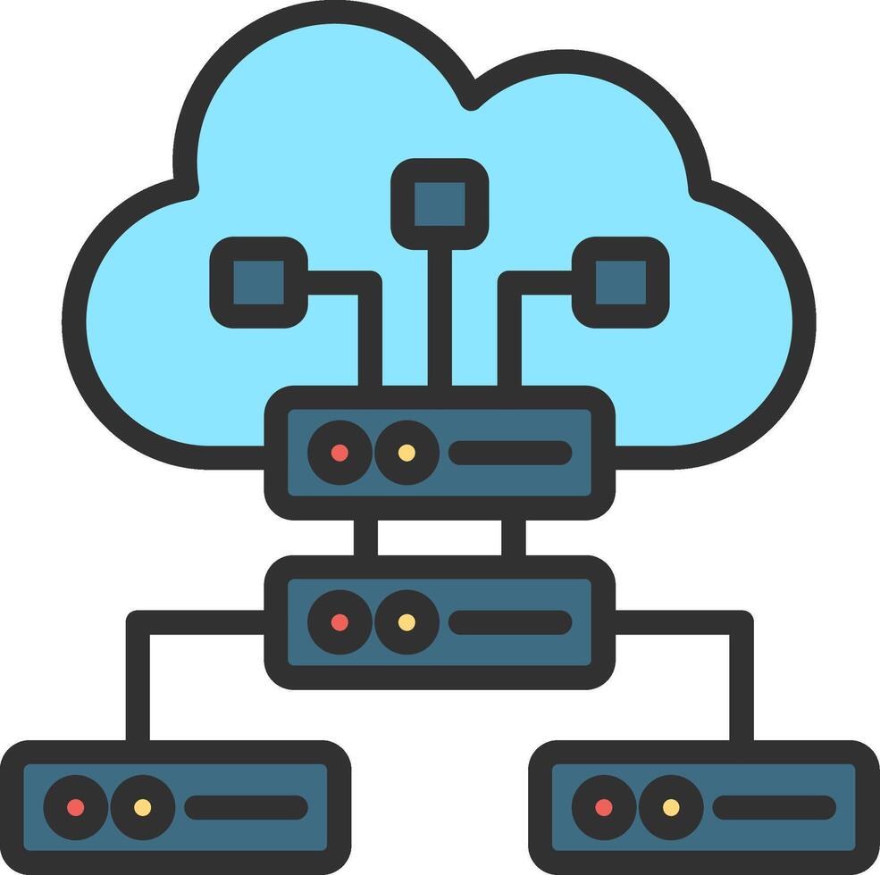 Cloud Server Gradient Themed Symbol vector